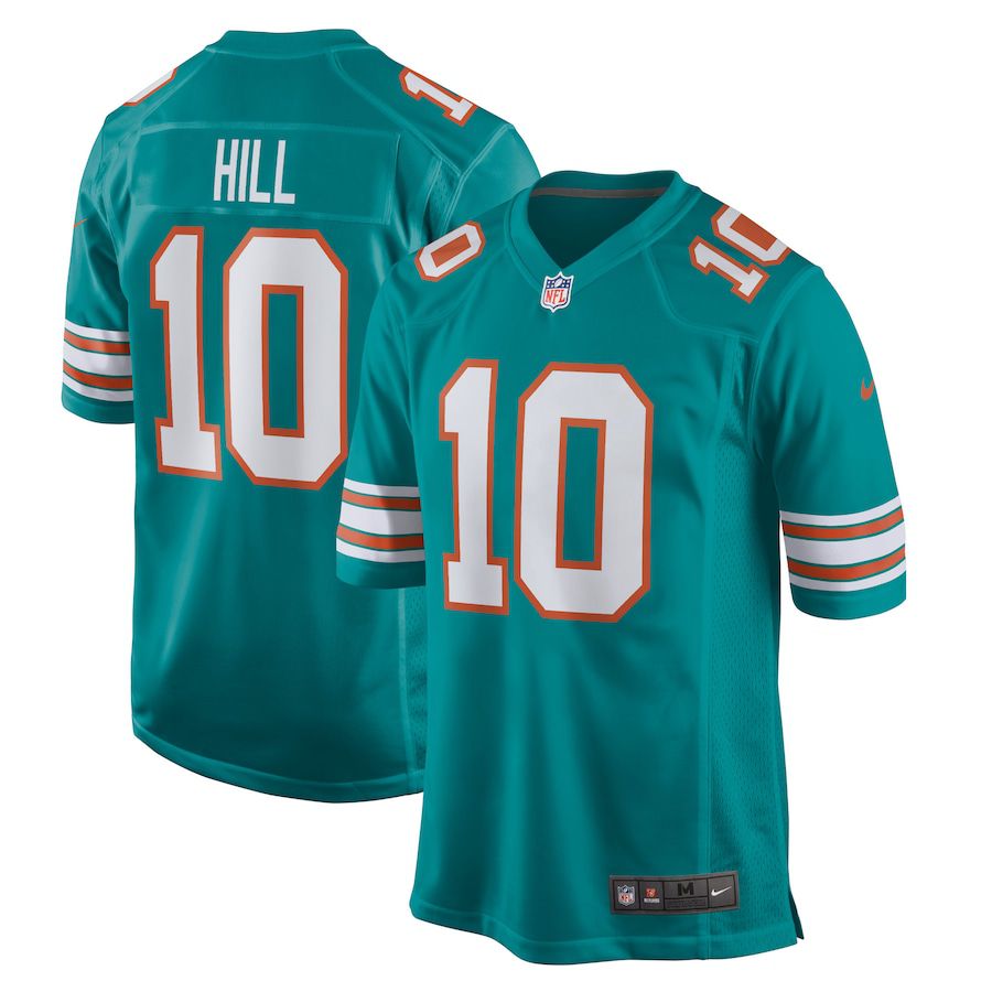 Men Miami Dolphins #10 Tyreek Hill Nike Aqua Alternate Game NFL Jersey